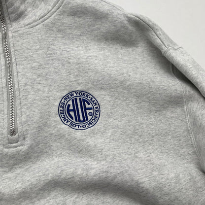 【中古品】【メンズ】 HUF ハフ ハーフジップスウェット トップス ブランド 古着 142-260808-gm-29-fuzh サイズ：XL カラー：グレー 万代Net店