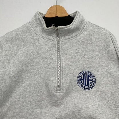 【中古品】【メンズ】 HUF ハフ ハーフジップスウェット トップス ブランド 古着 142-260808-gm-29-fuzh サイズ：XL カラー：グレー 万代Net店