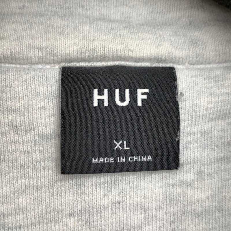 【中古品】【メンズ】 HUF ハフ ハーフジップスウェット トップス ブランド 古着 142-260808-gm-29-fuzh サイズ：XL カラー：グレー 万代Net店