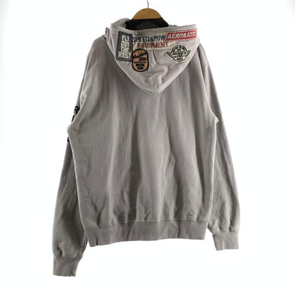 【中古品】【メンズ】 AVIREX アヴィレックス 783-5231007 PATCHED SWEAT HOODIE パッチド スウェット フーディー 145-260803-ny-04-fuzh サイズ：L カラー：ライトグレー 万代Net店