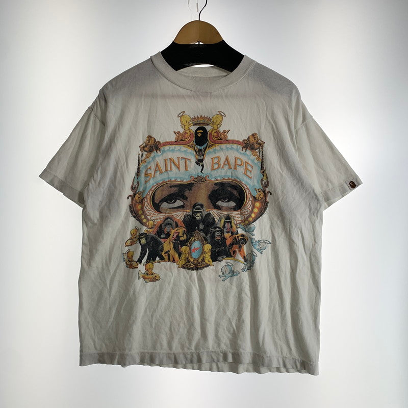 【中古品】【メンズ】 SAINT MICHAEL セントマイケル アベイシングエイプ SM-HR1-0000-C36 GENERATION BAPE SS TEE 半袖 トップス Tシャツ 古着 140-260805-mh-02-fuzh サイズ：M カラー：ホワイト 万代Net店