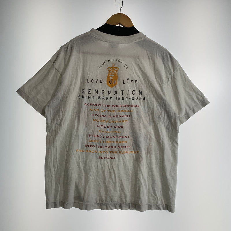 【中古品】【メンズ】 SAINT MICHAEL セントマイケル アベイシングエイプ SM-HR1-0000-C36 GENERATION BAPE SS TEE 半袖 トップス Tシャツ 古着 140-260805-mh-02-fuzh サイズ：M カラー：ホワイト 万代Net店