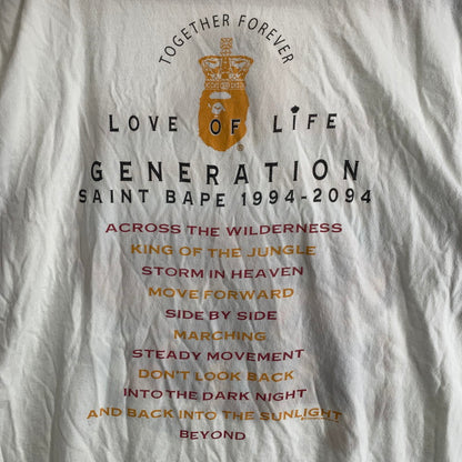 【中古品】【メンズ】 SAINT MICHAEL セントマイケル アベイシングエイプ SM-HR1-0000-C36 GENERATION BAPE SS TEE 半袖 トップス Tシャツ 古着 140-260805-mh-02-fuzh サイズ：M カラー：ホワイト 万代Net店