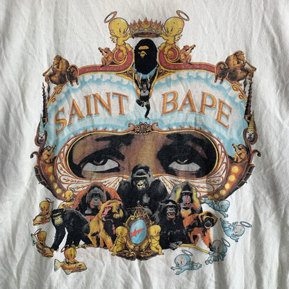 【中古品】【メンズ】 SAINT MICHAEL セントマイケル アベイシングエイプ SM-HR1-0000-C36 GENERATION BAPE SS TEE 半袖 トップス Tシャツ 古着 140-260805-mh-02-fuzh サイズ：M カラー：ホワイト 万代Net店