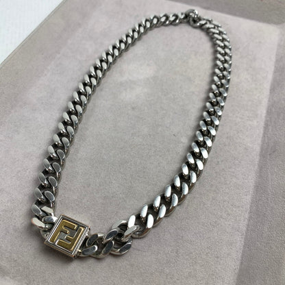 【中古品】【メンズ】 FENDI フェンディ FF NECKLACE SILVER 本体のみ ロゴ チェーン ネックレス シルバー 182-260805-mh-01-fuzh カラー：シルバー 万代Net店
