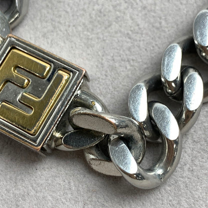 【中古品】【メンズ】 FENDI フェンディ FF NECKLACE SILVER 本体のみ ロゴ チェーン ネックレス シルバー 182-260805-mh-01-fuzh カラー：シルバー 万代Net店