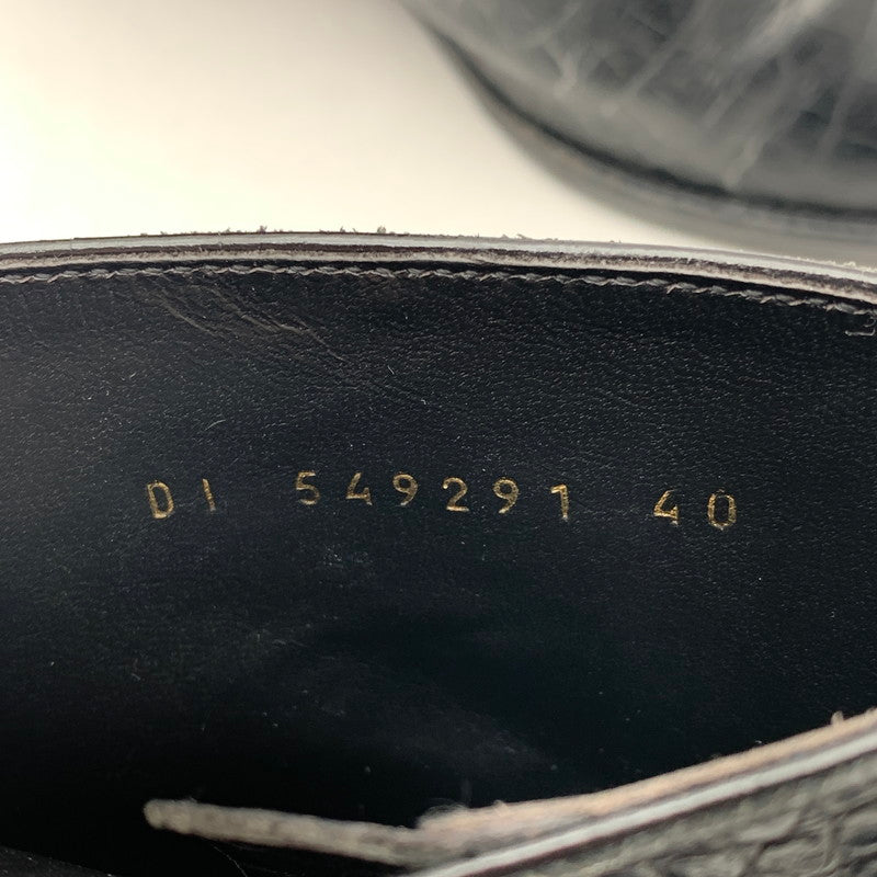 【中古品】【メンズ】 SAINT LAURENT サンローラン WYATT 40 ZIP BOOTS クロコ型押し ワイアット ジップ ブーツ 靴 183-260805-mh-10-fuzh サイズ：40 カラー：ブラック クロコ型押し 万代Net店