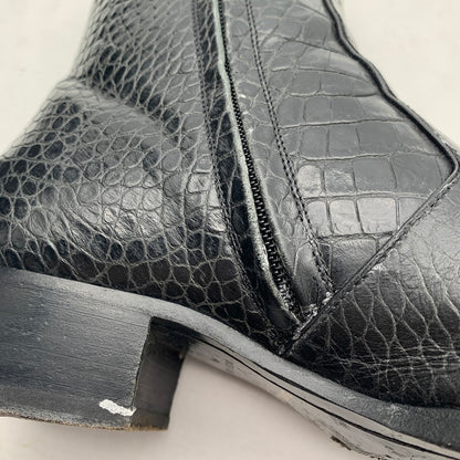 【中古品】【メンズ】 SAINT LAURENT サンローラン WYATT 40 ZIP BOOTS クロコ型押し ワイアット ジップ ブーツ 靴 183-260805-mh-10-fuzh サイズ：40 カラー：ブラック クロコ型押し 万代Net店