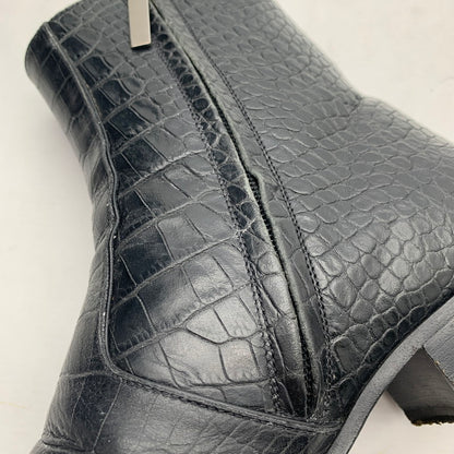 【中古品】【メンズ】 SAINT LAURENT サンローラン WYATT 40 ZIP BOOTS クロコ型押し ワイアット ジップ ブーツ 靴 183-260805-mh-10-fuzh サイズ：40 カラー：ブラック クロコ型押し 万代Net店