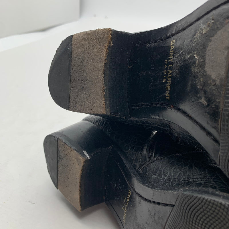 【中古品】【メンズ】 SAINT LAURENT サンローラン WYATT 40 ZIP BOOTS クロコ型押し ワイアット ジップ ブーツ 靴 183-260805-mh-10-fuzh サイズ：40 カラー：ブラック クロコ型押し 万代Net店