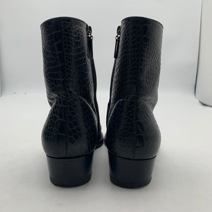 【中古品】【メンズ】 SAINT LAURENT サンローラン WYATT 40 ZIP BOOTS クロコ型押し ワイアット ジップ ブーツ 靴 183-260805-mh-10-fuzh サイズ：40 カラー：ブラック クロコ型押し 万代Net店