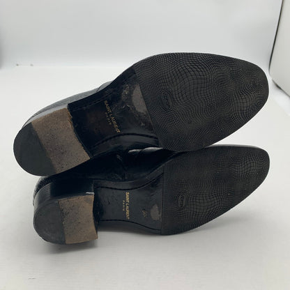 【中古品】【メンズ】 SAINT LAURENT サンローラン WYATT 40 ZIP BOOTS クロコ型押し ワイアット ジップ ブーツ 靴 183-260805-mh-10-fuzh サイズ：40 カラー：ブラック クロコ型押し 万代Net店