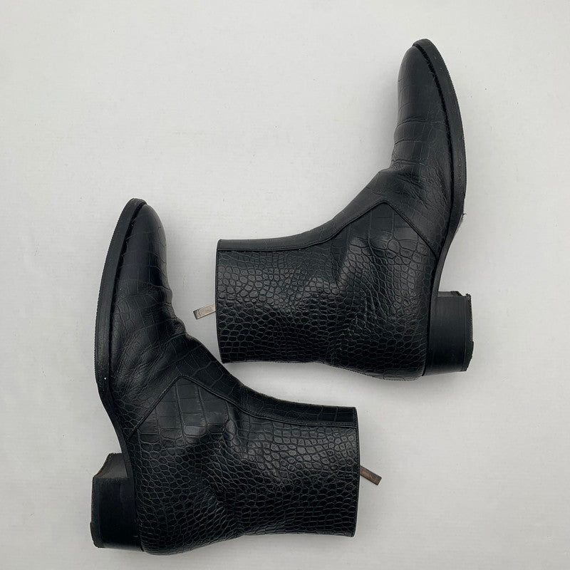 【中古品】【メンズ】 SAINT LAURENT サンローラン WYATT 40 ZIP BOOTS クロコ型押し ワイアット ジップ ブーツ 靴 183-260805-mh-10-fuzh サイズ：40 カラー：ブラック クロコ型押し 万代Net店