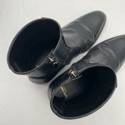 【中古品】【メンズ】 SAINT LAURENT サンローラン WYATT 40 ZIP BOOTS クロコ型押し ワイアット ジップ ブーツ 靴 183-260805-mh-10-fuzh サイズ：40 カラー：ブラック クロコ型押し 万代Net店