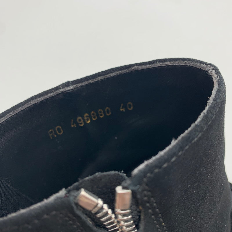 【中古品】【メンズ】 SAINT LAURENT サンローラン WYATT 40 HARNESS BOOTS リング スウェード ワイアット ハーネス ブーツ 靴 183-260805-mh-09-fuzh サイズ：40 カラー：ブラック スウェード 万代Net店