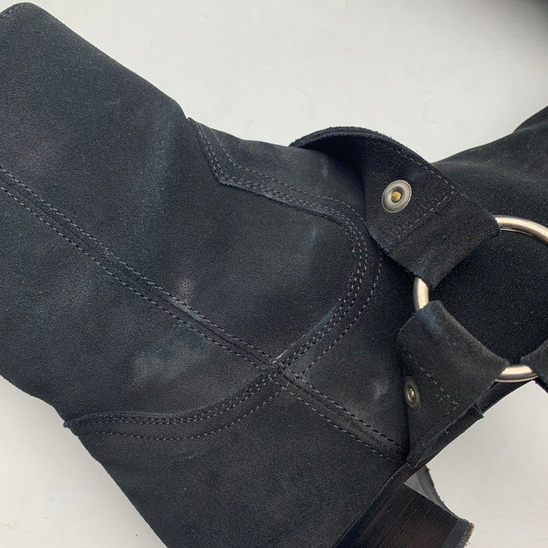 【中古品】【メンズ】 SAINT LAURENT サンローラン WYATT 40 HARNESS BOOTS リング スウェード ワイアット ハーネス ブーツ 靴 183-260805-mh-09-fuzh サイズ：40 カラー：ブラック スウェード 万代Net店