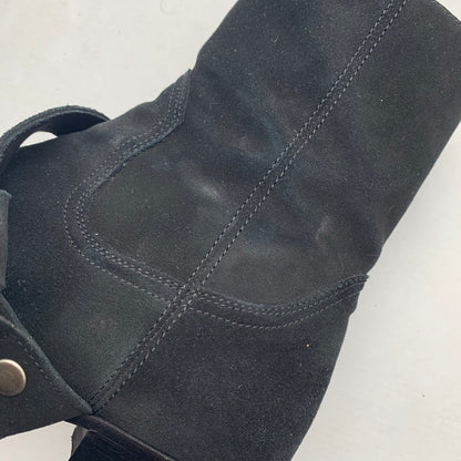 【中古品】【メンズ】 SAINT LAURENT サンローラン WYATT 40 HARNESS BOOTS リング スウェード ワイアット ハーネス ブーツ 靴 183-260805-mh-09-fuzh サイズ：40 カラー：ブラック スウェード 万代Net店