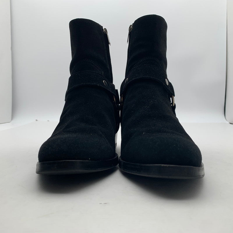【中古品】【メンズ】 SAINT LAURENT サンローラン WYATT 40 HARNESS BOOTS リング スウェード ワイアット ハーネス ブーツ 靴 183-260805-mh-09-fuzh サイズ：40 カラー：ブラック スウェード 万代Net店