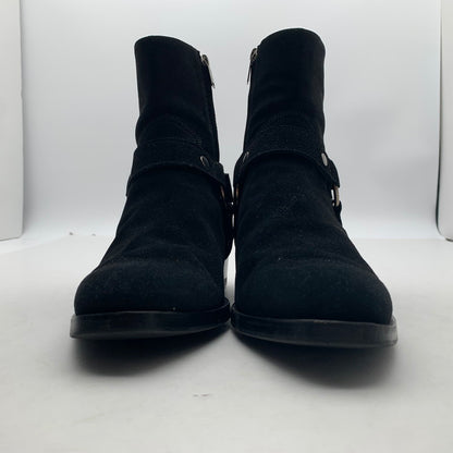 【中古品】【メンズ】 SAINT LAURENT サンローラン WYATT 40 HARNESS BOOTS リング スウェード ワイアット ハーネス ブーツ 靴 183-260805-mh-09-fuzh サイズ：40 カラー：ブラック スウェード 万代Net店