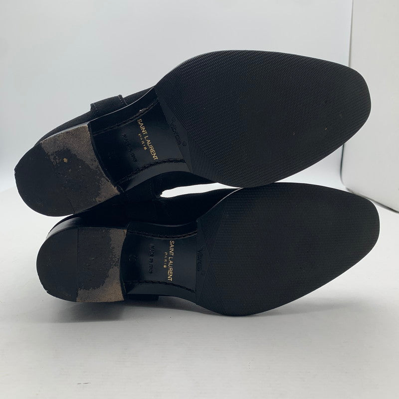 【中古品】【メンズ】 SAINT LAURENT サンローラン WYATT 40 HARNESS BOOTS リング スウェード ワイアット ハーネス ブーツ 靴 183-260805-mh-09-fuzh サイズ：40 カラー：ブラック スウェード 万代Net店