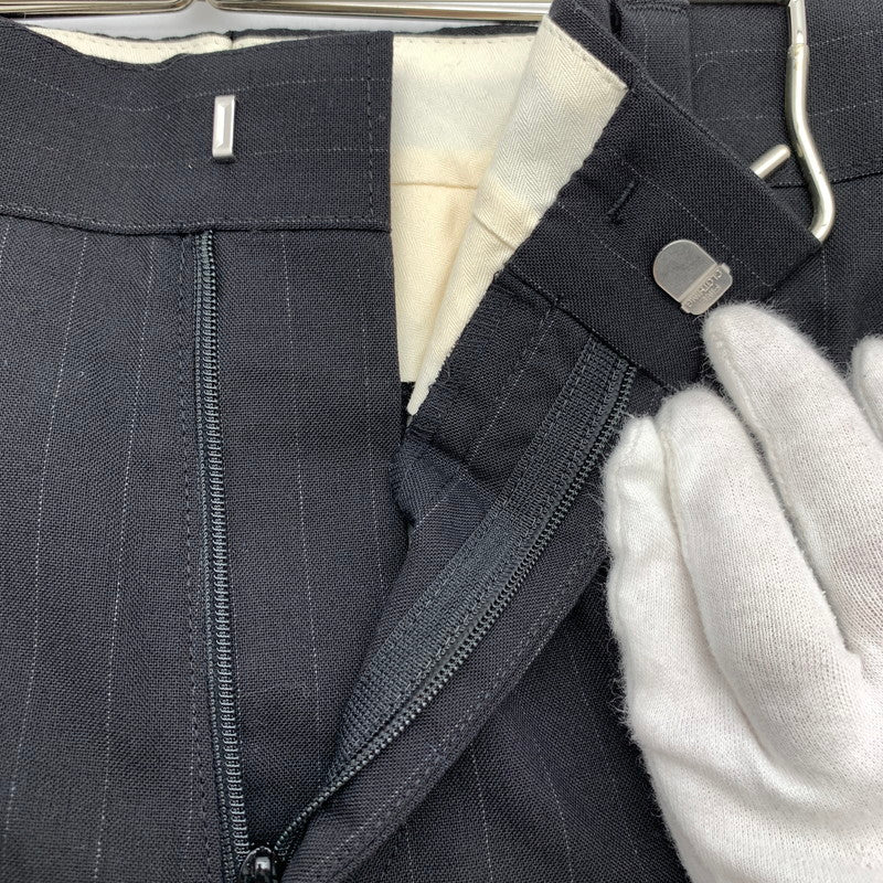 【中古品】【メンズ】 WACKO MARIA ワコマリア GP-107-BLANKLINE PLEATED TROUSERS TYPE-1 ストライプ パンツ 151-260805-ny-15-fuzh サイズ：M カラー：ブラック 万代Net店