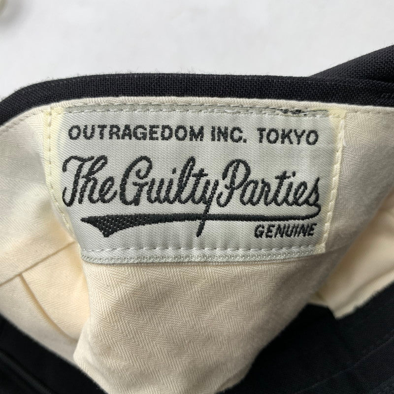 【中古品】【メンズ】 WACKO MARIA ワコマリア GP-107-BLANKLINE PLEATED TROUSERS TYPE-1 ストライプ パンツ 151-260805-ny-15-fuzh サイズ：M カラー：ブラック 万代Net店