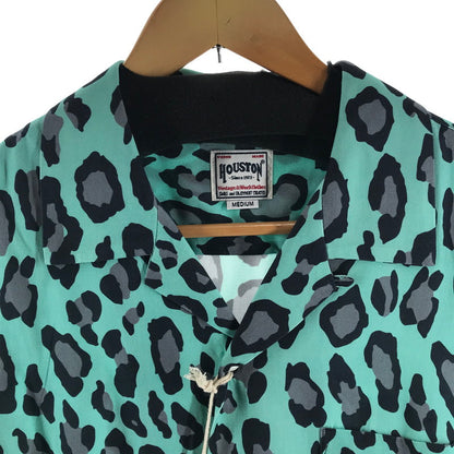 【中古美品】【メンズ】 HOUSTON ヒューストン 半袖シャツ TURQUOISE.レオパード柄 SIZE:M タグ付 145-260806-ky-07-fuzh 万代Net店