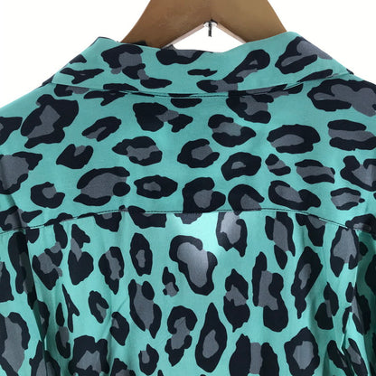 【中古美品】【メンズ】 HOUSTON ヒューストン 半袖シャツ TURQUOISE.レオパード柄 SIZE:M タグ付 145-260806-ky-07-fuzh 万代Net店