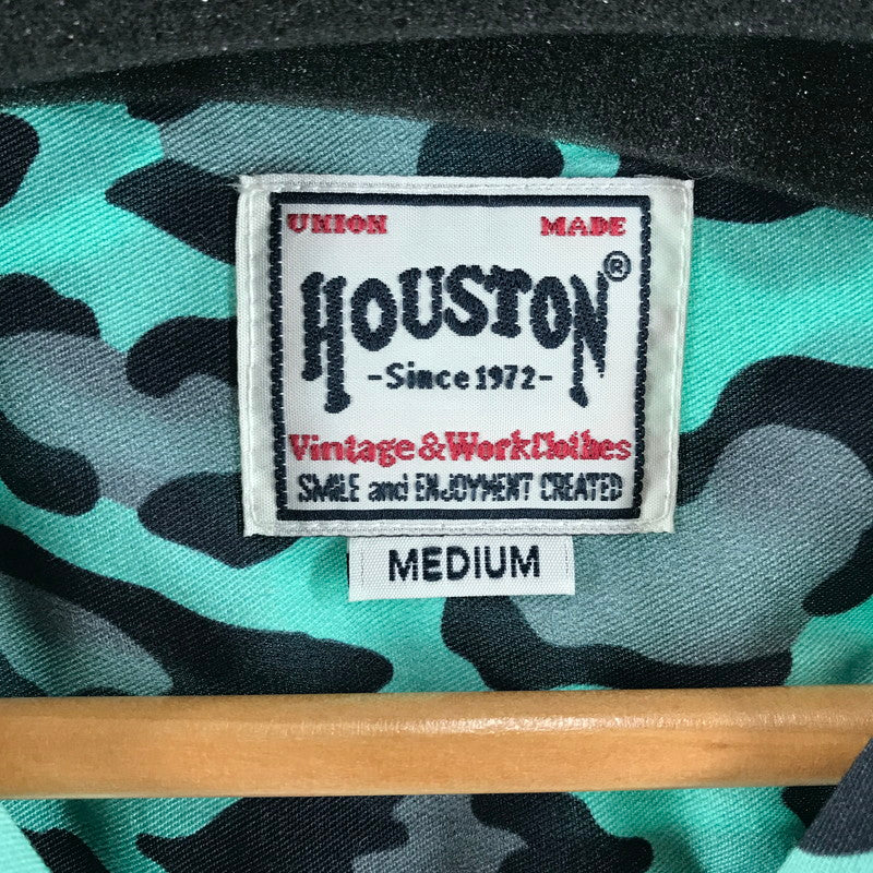 【中古美品】【メンズ】 HOUSTON ヒューストン 半袖シャツ TURQUOISE.レオパード柄 SIZE:M タグ付 145-260806-ky-07-fuzh 万代Net店