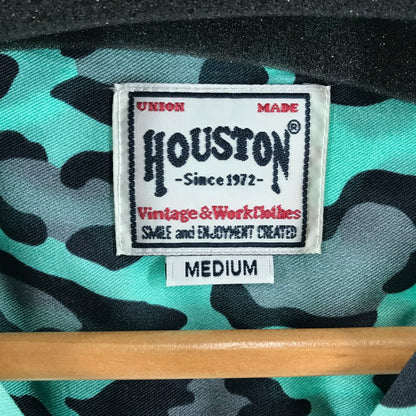 【中古美品】【メンズ】 HOUSTON ヒューストン 半袖シャツ TURQUOISE.レオパード柄 SIZE:M タグ付 145-260806-ky-07-fuzh 万代Net店