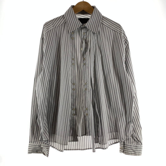 【中古品】【メンズ】 GEN DAI ゲンダイ 長袖シャツ 古着 ストライプシャツ 140-260805-ny-06-fuzh サイズ：2 カラー：白黒ストライプ 万代Net店