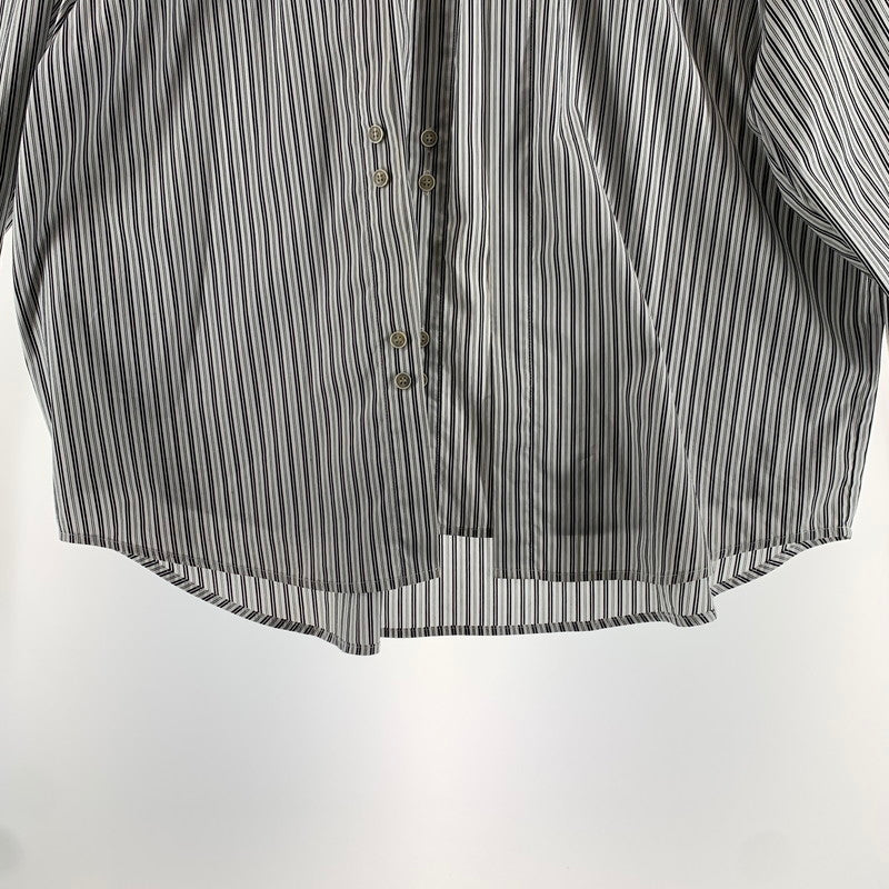 【中古品】【メンズ】 GEN DAI ゲンダイ 長袖シャツ 古着 ストライプシャツ 140-260805-ny-06-fuzh サイズ：2 カラー：白黒ストライプ 万代Net店