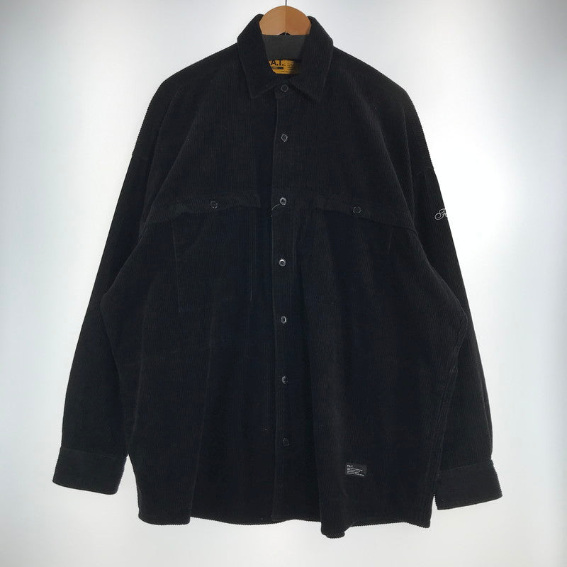 【中古品】【メンズ】 FAT エフエーティー F32520-SH13 WALEOVER ビッグシルエット 長袖 コーデュロイ シャツ トップス 古着 142-260819-mh-04-fuzh サイズ：JUMBO カラー：ブラック 万代Net店