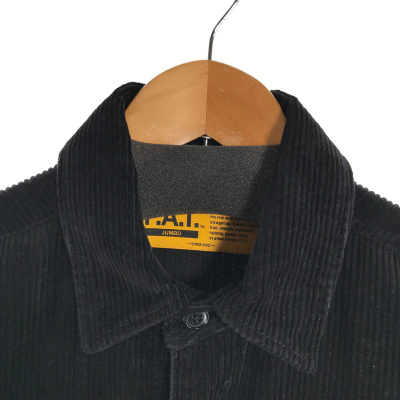【中古品】【メンズ】 FAT エフエーティー F32520-SH13 WALEOVER ビッグシルエット 長袖 コーデュロイ シャツ トップス 古着 142-260819-mh-04-fuzh サイズ：JUMBO カラー：ブラック 万代Net店