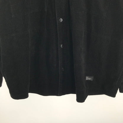 【中古品】【メンズ】 FAT エフエーティー F32520-SH13 WALEOVER ビッグシルエット 長袖 コーデュロイ シャツ トップス 古着 142-260819-mh-04-fuzh サイズ：JUMBO カラー：ブラック 万代Net店