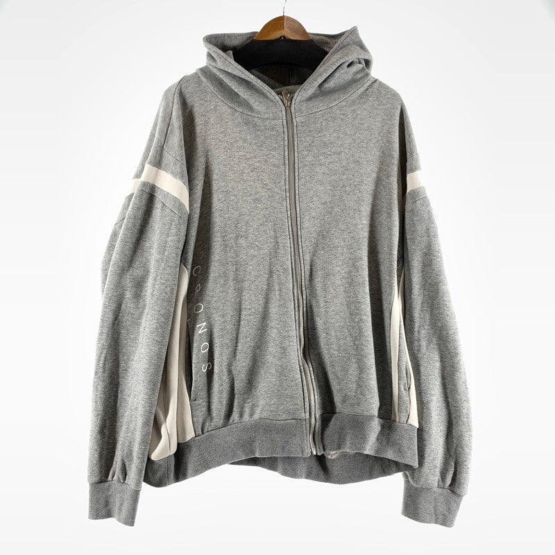 【中古品】【メンズ】 CRONOS クロノス パーカー GRAY.WHITE SIZE:XL フルジップ フーディー ※汚れ・使用感・タグ表記かすれ有 147-260818-io-07-fuzh カラー：グレー 万代Net店