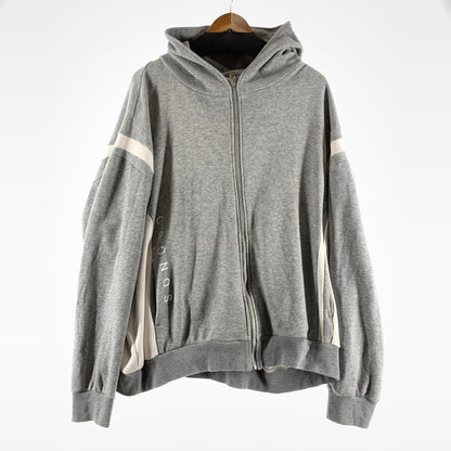 【中古品】【メンズ】 CRONOS クロノス パーカー GRAY.WHITE SIZE:XL フルジップ フーディー ※汚れ・使用感・タグ表記かすれ有 147-260818-io-07-fuzh カラー：グレー 万代Net店
