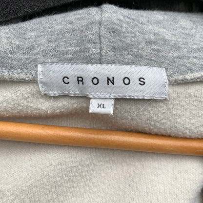 【中古品】【メンズ】 CRONOS クロノス パーカー GRAY.WHITE SIZE:XL フルジップ フーディー ※汚れ・使用感・タグ表記かすれ有 147-260818-io-07-fuzh カラー：グレー 万代Net店