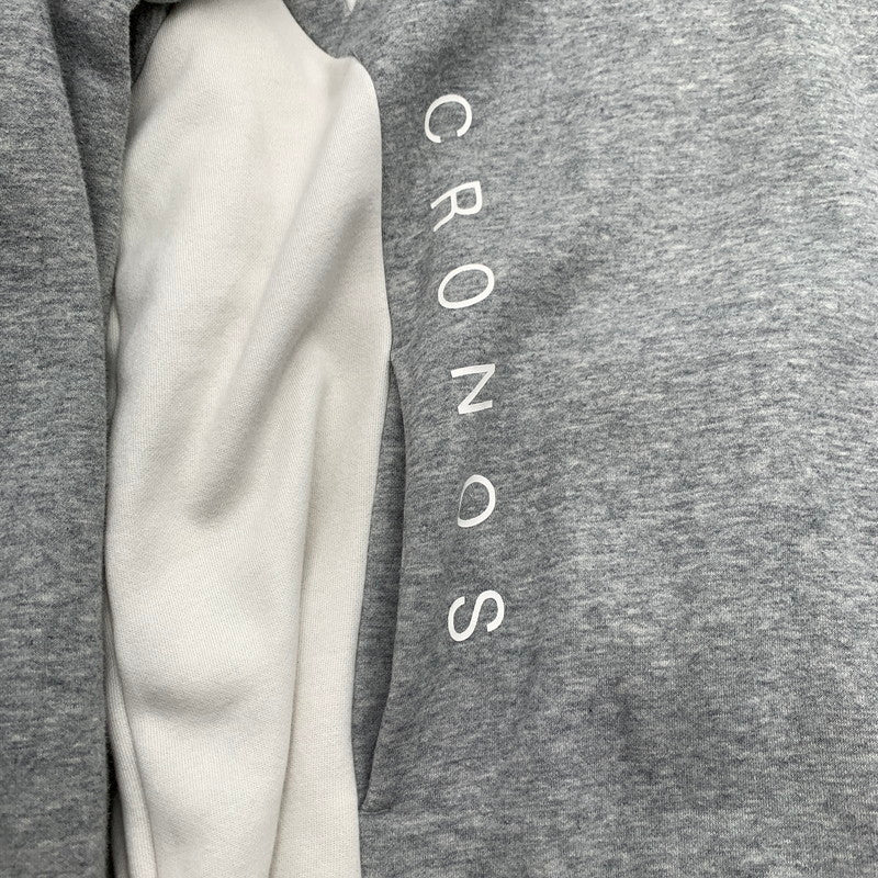 【中古品】【メンズ】 CRONOS クロノス パーカー GRAY.WHITE SIZE:XL フルジップ フーディー ※汚れ・使用感・タグ表記かすれ有 147-260818-io-07-fuzh カラー：グレー 万代Net店