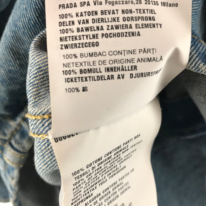 【中古品】【メンズ】 PRADA プラダ オーバーサイズ オーガニックデニム シャツ カラーBLUE SIZE:42 ダメージ加工 168-260806-ky-11-fuzh 万代Net店