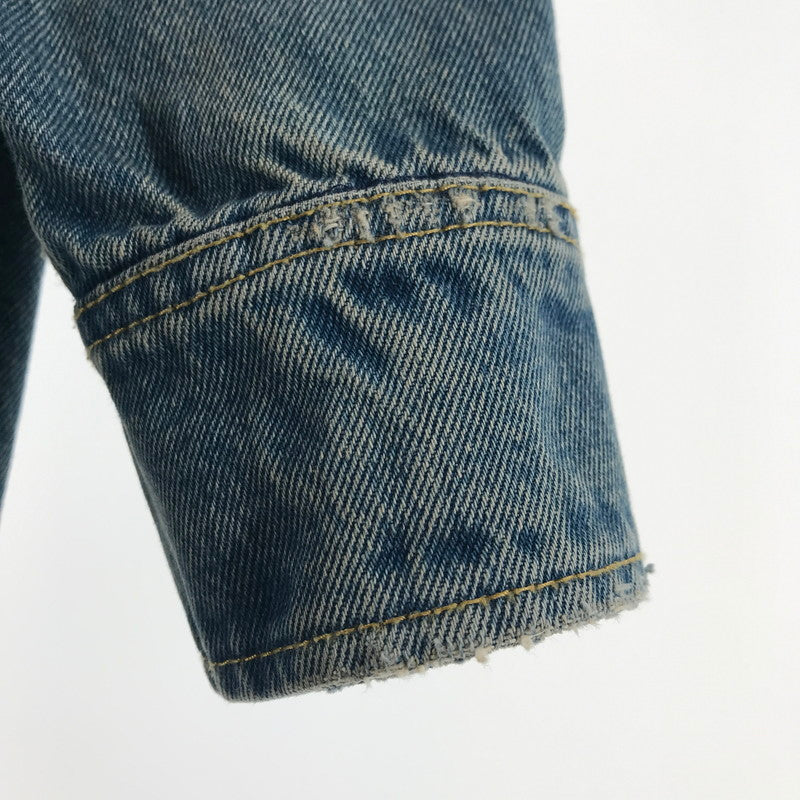 【中古品】【メンズ】 PRADA プラダ オーバーサイズ オーガニックデニム シャツ カラーBLUE SIZE:42 ダメージ加工 168-260806-ky-11-fuzh 万代Net店