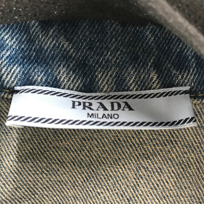 【中古品】【メンズ】 PRADA プラダ オーバーサイズ オーガニックデニム シャツ カラーBLUE SIZE:42 ダメージ加工 168-260806-ky-11-fuzh 万代Net店
