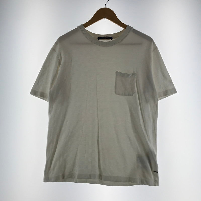 【中古品】【メンズ】 LOUIS VUITTON ルイ･ヴィトン HALF DAMIER POCKET T-SHIRT ハーフダミエ ポケット Tシャツ カラーWHITE 白 SIZE:L　 179-260806-ky-06-fuzh 万代Net店