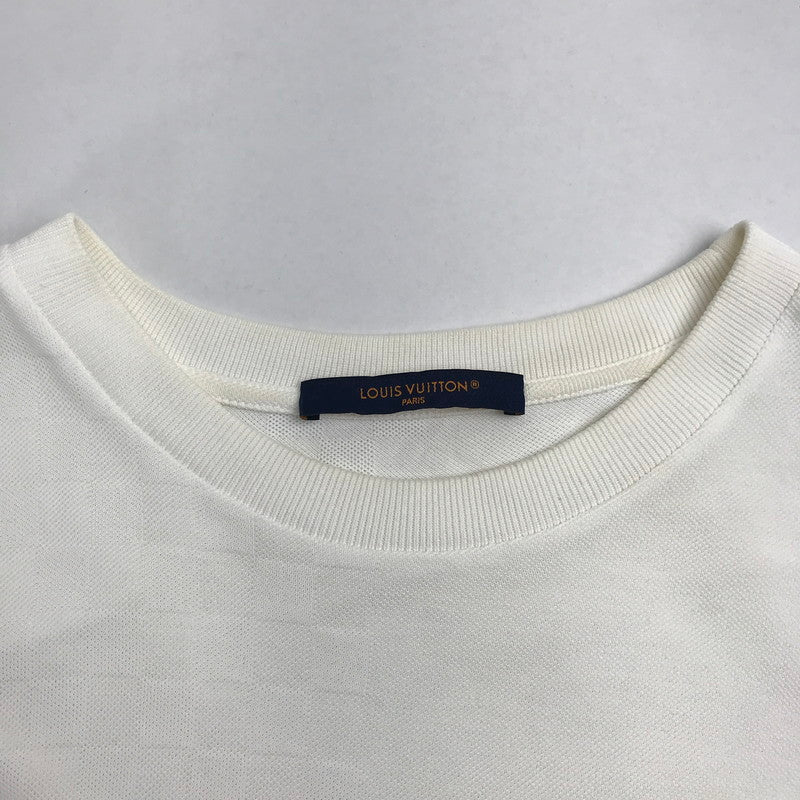 【中古品】【メンズ】 LOUIS VUITTON ルイ･ヴィトン HALF DAMIER POCKET T-SHIRT ハーフダミエ ポケット Tシャツ カラーWHITE 白 SIZE:L　 179-260806-ky-06-fuzh 万代Net店