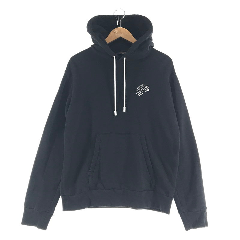 【中古品】【メンズ】 LOUIS VUITTON ルイ･ヴィトン RM231Q IHN HNY56W 23SS SIGNATURE LOGO PULLOVER HOODIE プルオーバー フーディー カラーBLACK SIZE:M 179-260806-ky-05-fuzh 万代Net店