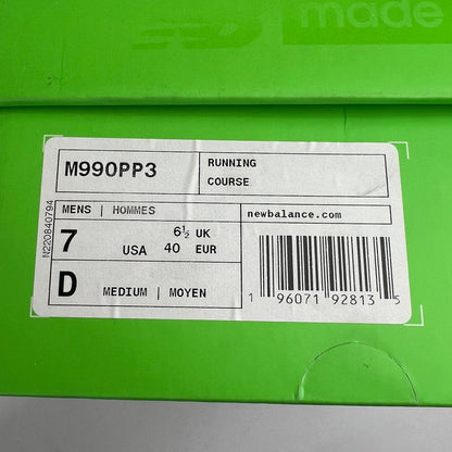 【中古品】【メンズ】 NEW BALANCE×PATTA ニューバランス パタ M990PP3 SNEAKER GREEN SIZE:25.0cm ※変え紐・箱付 スニーカー 靴 ※ほつれあり 162-260807-io-35-fuzh カラー：グリーン 万代Net店