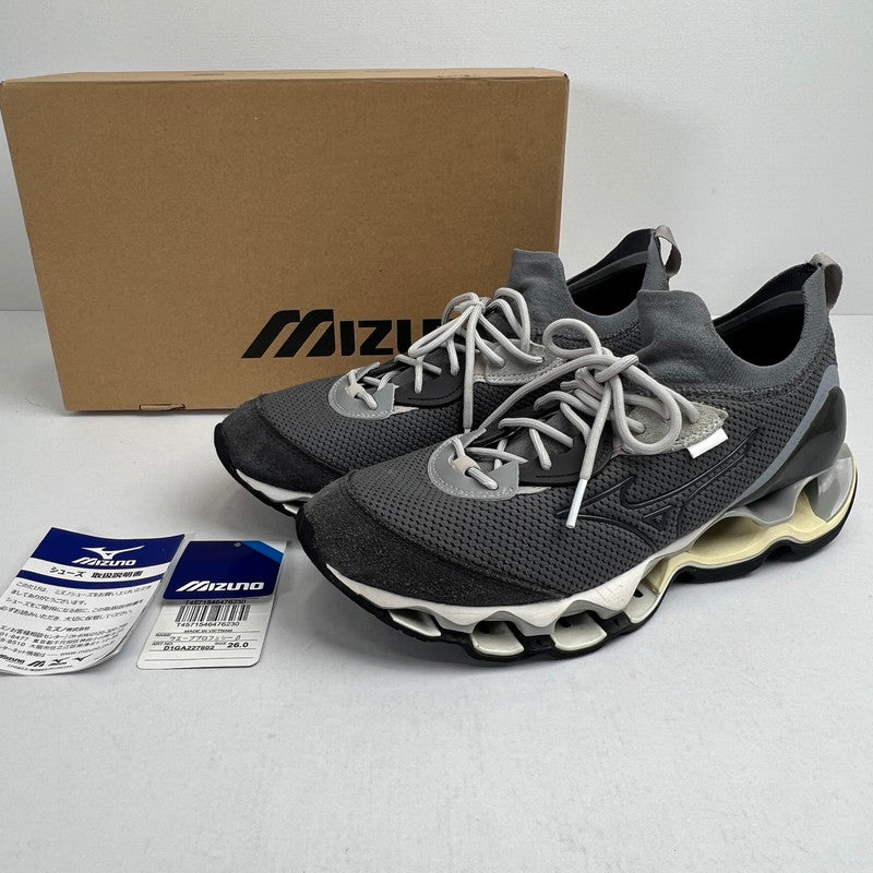 【中古品】【メンズ】 MIZUNO ミズノ D1GA227602 WAVE PROPHECY β GRAY SIZE:26.0cm ※箱有 スニーカー 靴 ※使用感あり・外箱に傷みあり 162-260807-io-45-fuzh カラー：グレー 万代Net店