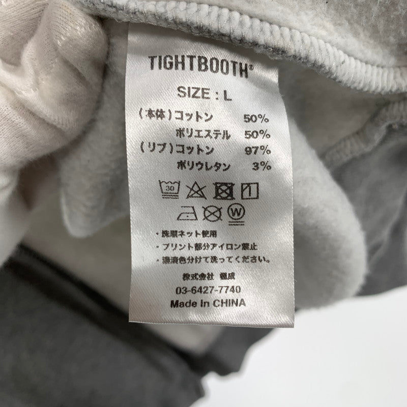 【中古品】【メンズ】 TIGHTBOOTH タイトブース LOGO ZIP HOODED SWEAT SHIRT フーディー パーカー スウェットシャツ GRY SIZE:L ※汚れ・シミあり 142-260807-io-19-fuzh カラー：グレー 万代Net店