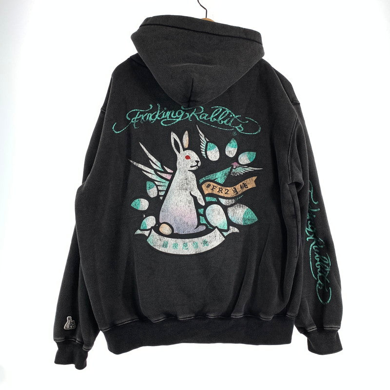 【中古品】【メンズ】 FR2 エフアールツー 月桃 沖縄限定 アーム刺繍 ZIPUP HOODIE ジップアップ フーディー パーカー BLK SIZE:L ※汚れ・シミ有 142-260807-io-20-fuzh カラー：ブラック 万代Net店