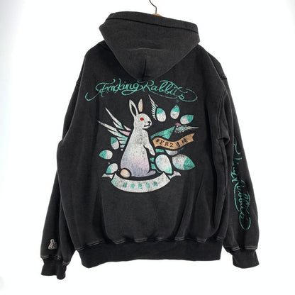 【中古品】【メンズ】 FR2 エフアールツー 月桃 沖縄限定 アーム刺繍 ZIPUP HOODIE ジップアップ フーディー パーカー BLK SIZE:L ※汚れ・シミ有 142-260807-io-20-fuzh カラー：ブラック 万代Net店